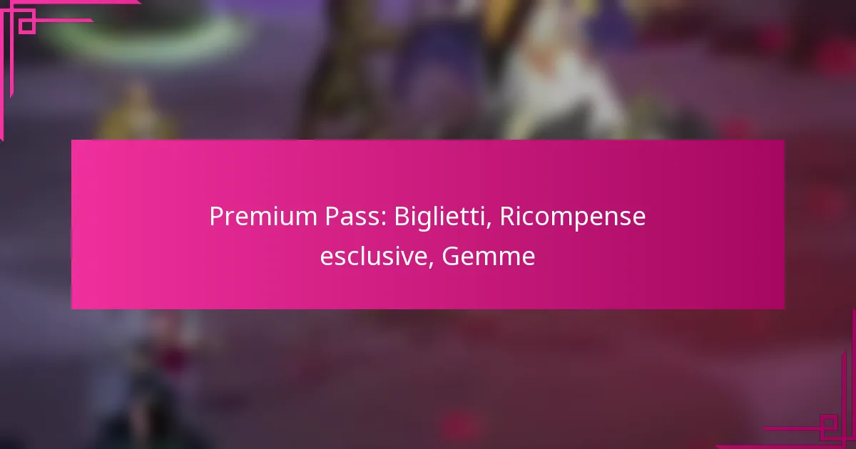 Premium Pass: Biglietti, Ricompense esclusive, Gemme